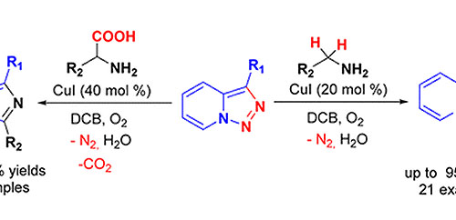 Copper-Catalyzed Denitrogenative Transannulation Reaction of Pyridotriazoles: Synthesis of Imidazo[1,5-a]pyridines with Amines and Amino Acids